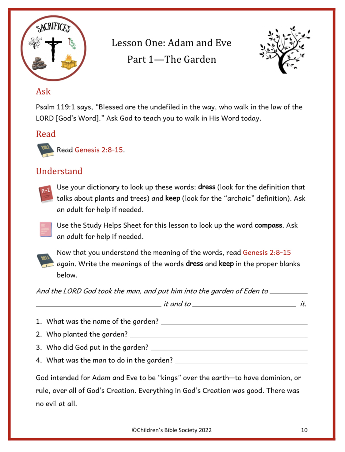 Sacrifices Bible Study Children s Bible Society