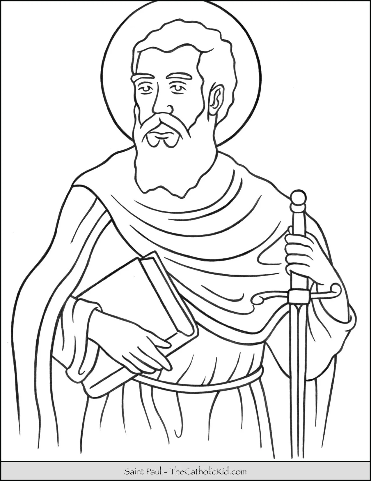 Saint Paul Coloring Page TheCatholicKid