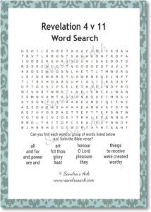 Sandra s Ark Revelation 4 V 11 Word Search With Free Printable Coffee U0026 Conversation