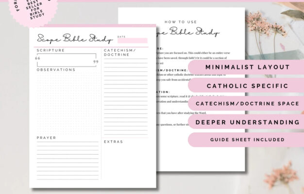 SCOPE Catholic Bible Study Printable Template Etsy