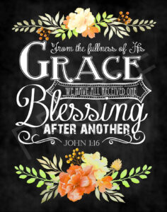 Scripture Art John 1 16 Chalkboard Style Fall Thanksgiving Watercolor Graphics By Filigrinaart etsy Etsy