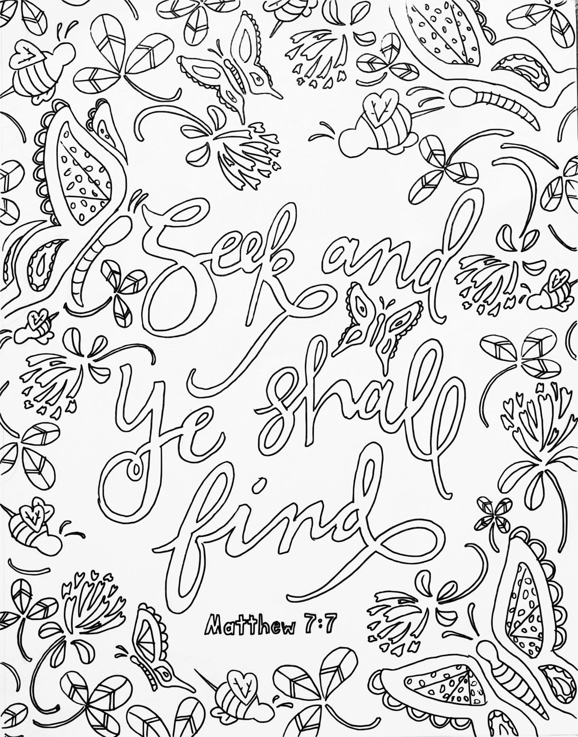 Scripture Coloring Page Adult Coloring Meditation Devotional Coloring Page Matthew 7 Bible Verse Coloring Page Etsy