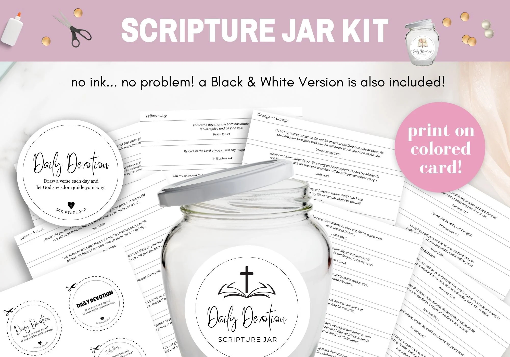 Scripture Jar Printable Make Your Own Scripture Jar Prayer Jar Scripture Jar Notes Etsy