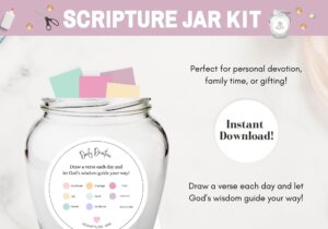 Scripture Jar Printable Make Your Own Scripture Jar Prayer Jar Scripture Jar Notes Etsy