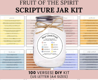 Scripture Jar Printable With Fruit Of The Spirit Praise Scriptures Prayer Jar Kit Printable For DIY Printable Download Christian Gift Etsy