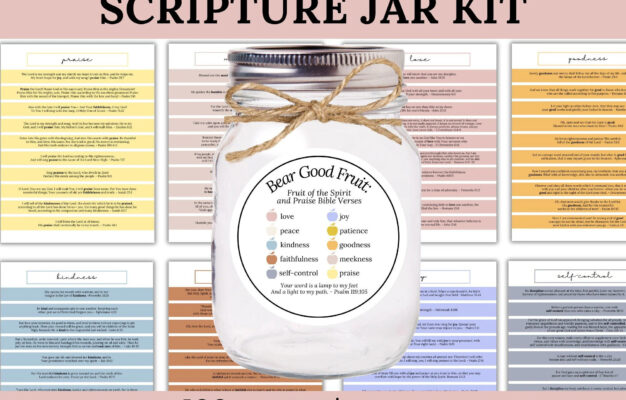 Scripture Jar Printable With Fruit Of The Spirit Praise Scriptures Prayer Jar Kit Printable For DIY Printable Download Christian Gift Etsy