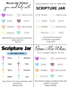Scripture Jar Printables DIY Bible Verse Notes Printable Prayer Jar Etsy