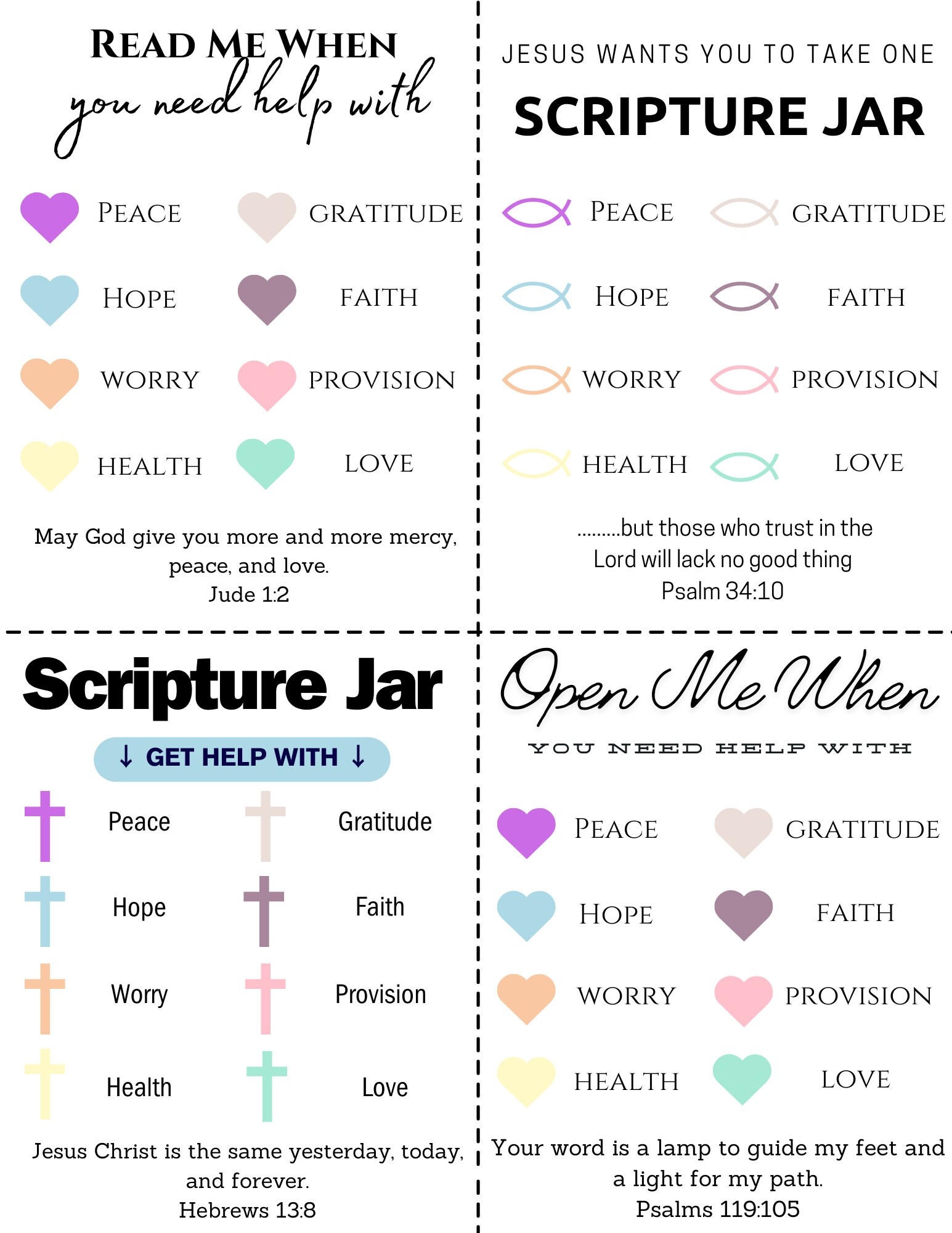 Scripture Jar Printables DIY Bible Verse Notes Printable Prayer Jar Etsy