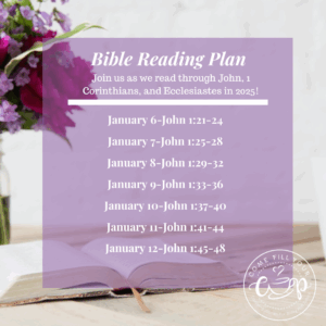 Scripture Reading 2025 Week 2 Come Fill Your Cup