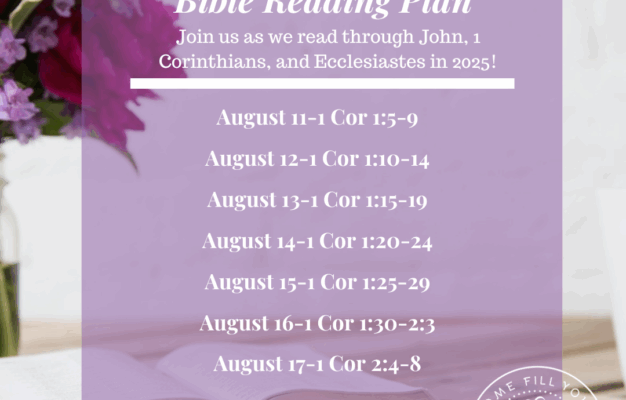 Scripture Reading 2025 Week 33 Come Fill Your Cup