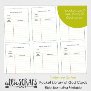 Scripture Safari Pocket Library Of God Card Printable AllieScraps SHOP