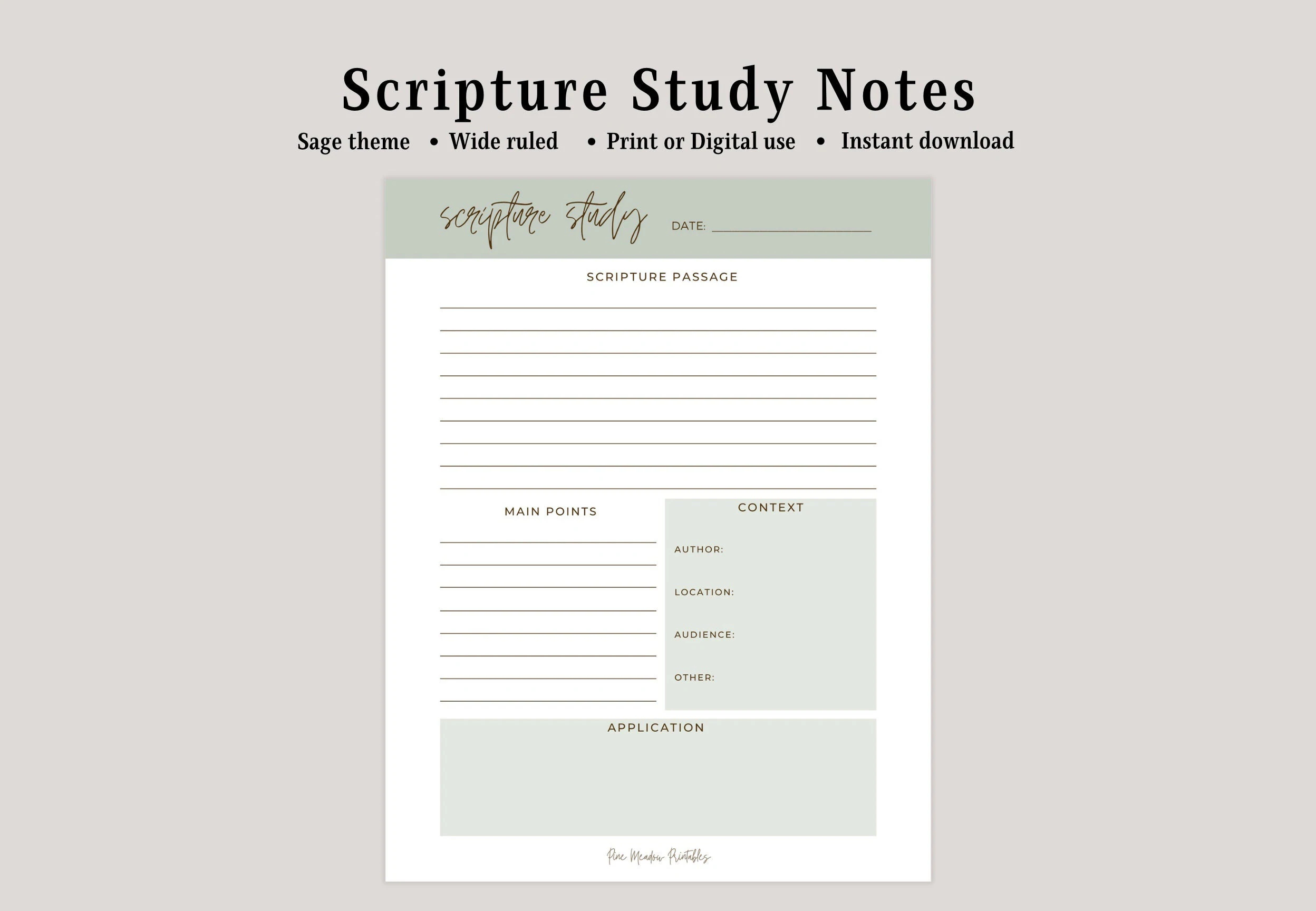 Scripture Study Sermon Notes Bible Study Notes Note Taking Template Goodnotes Template Notability Template Bible Study Journal Etsy