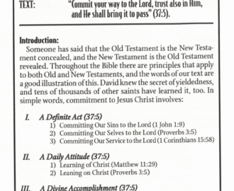 Sermon Outline Psalm 37 1 7 Christian Commitment
