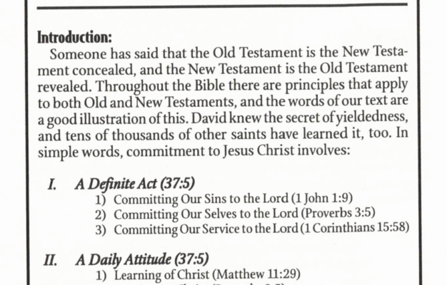 Sermon Outline Psalm 37 1 7 Christian Commitment