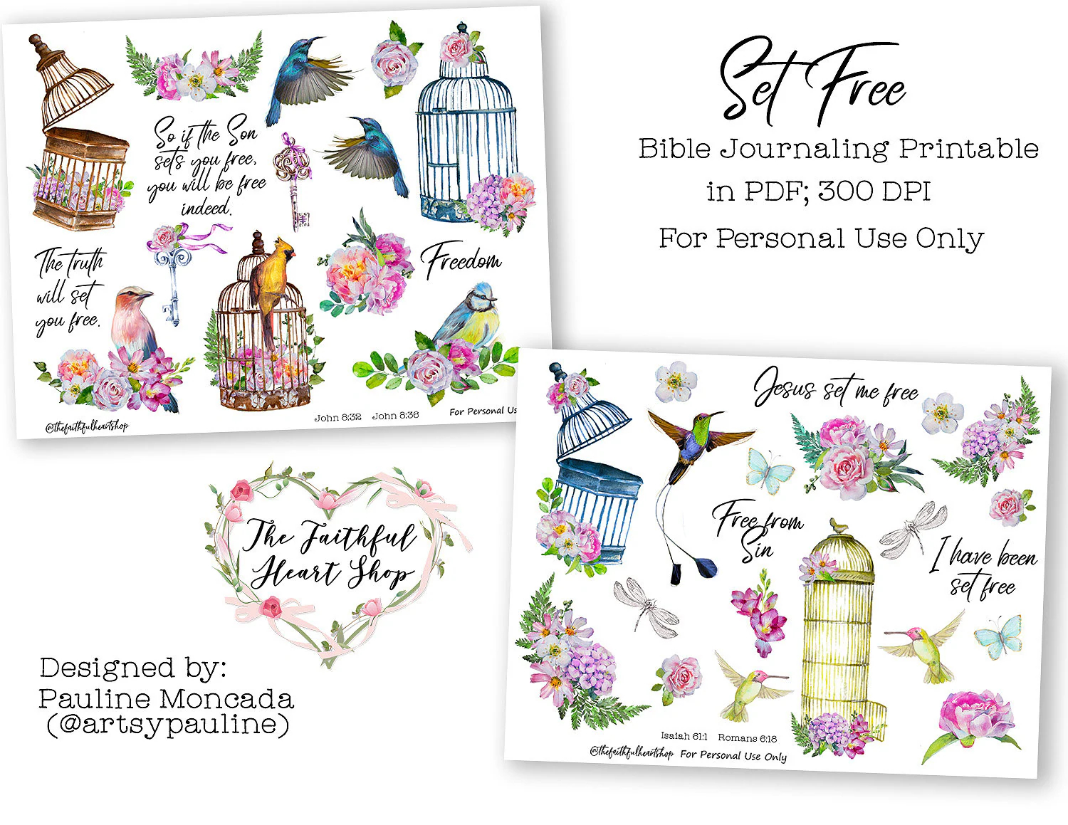 Set Free Bible Journaling Digital Download Printable Etsy