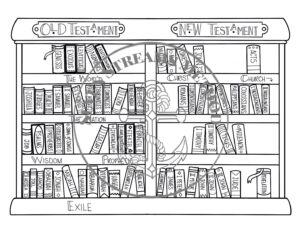 seven streams bible bookshelf completion tracker coloring page digital download