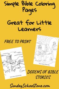 Simple Bible Coloring Pages On Sunday School Zone
