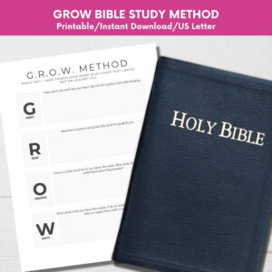 Simple GROW Bible Study Tool For Beginners christian Devotional Template Worksheet For Youth Group bible Study Guide faith Printables Etsy