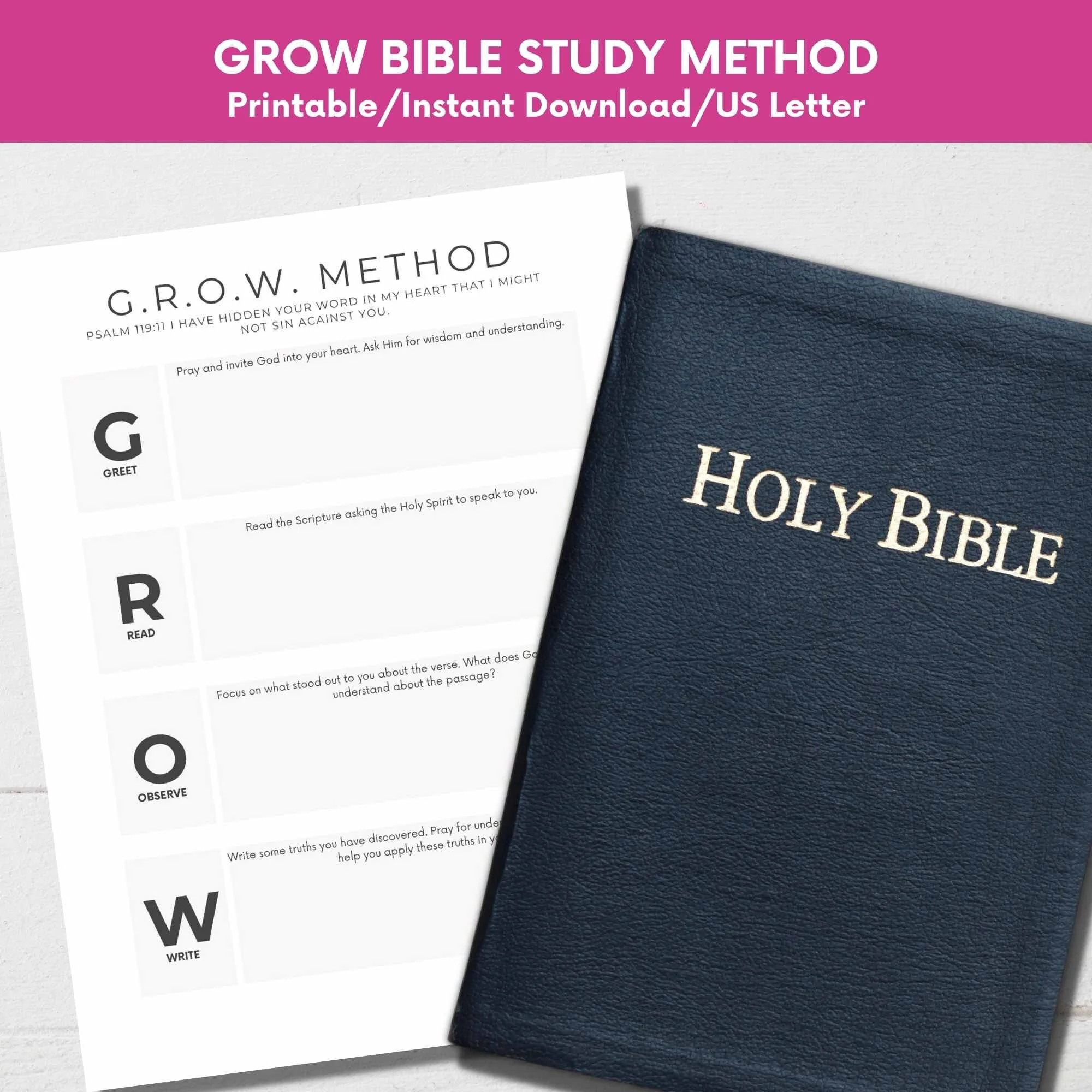 Growing in the Word Bible Study Printables