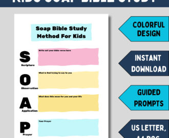 SOAP Bible Study Journal For Kids Beginner Friendly SOAP Template For Sunday School Printable SOAP Acronym Study Guide For Children Etsy