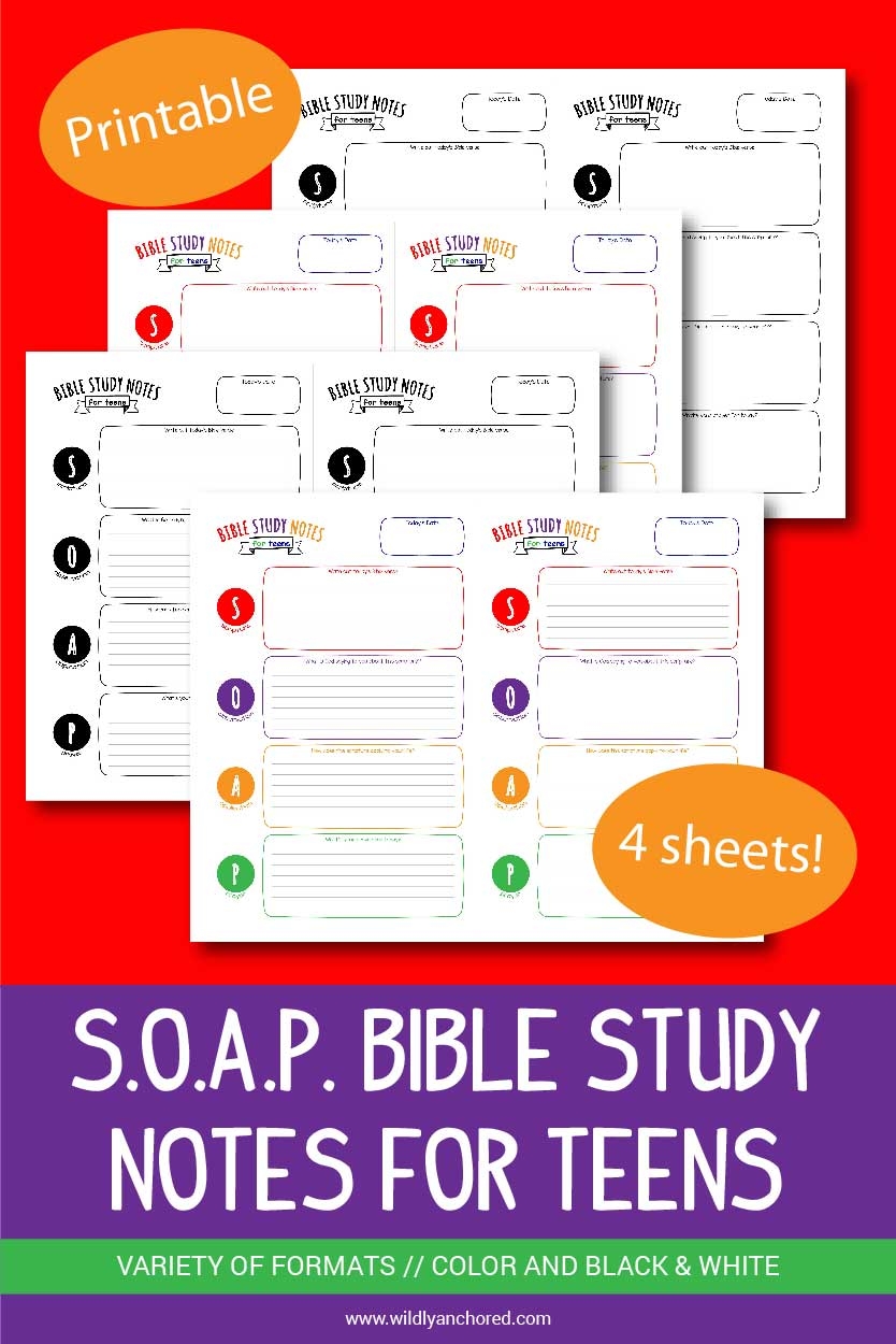 SOAP Bible Study Notes For Teens Printable Wildly Anchored Faith Family Homeschool