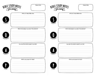 SOAP Bible Study Notes For Teens Printable Wildly Anchored Worksheets Library