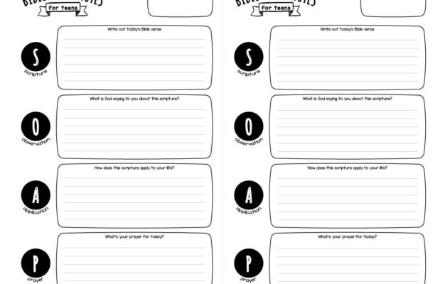 SOAP Bible Study Notes For Teens Printable Wildly Anchored Worksheets Library