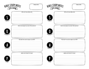 SOAP Bible Study Notes For Teens Printable Wildly Anchored Worksheets Library