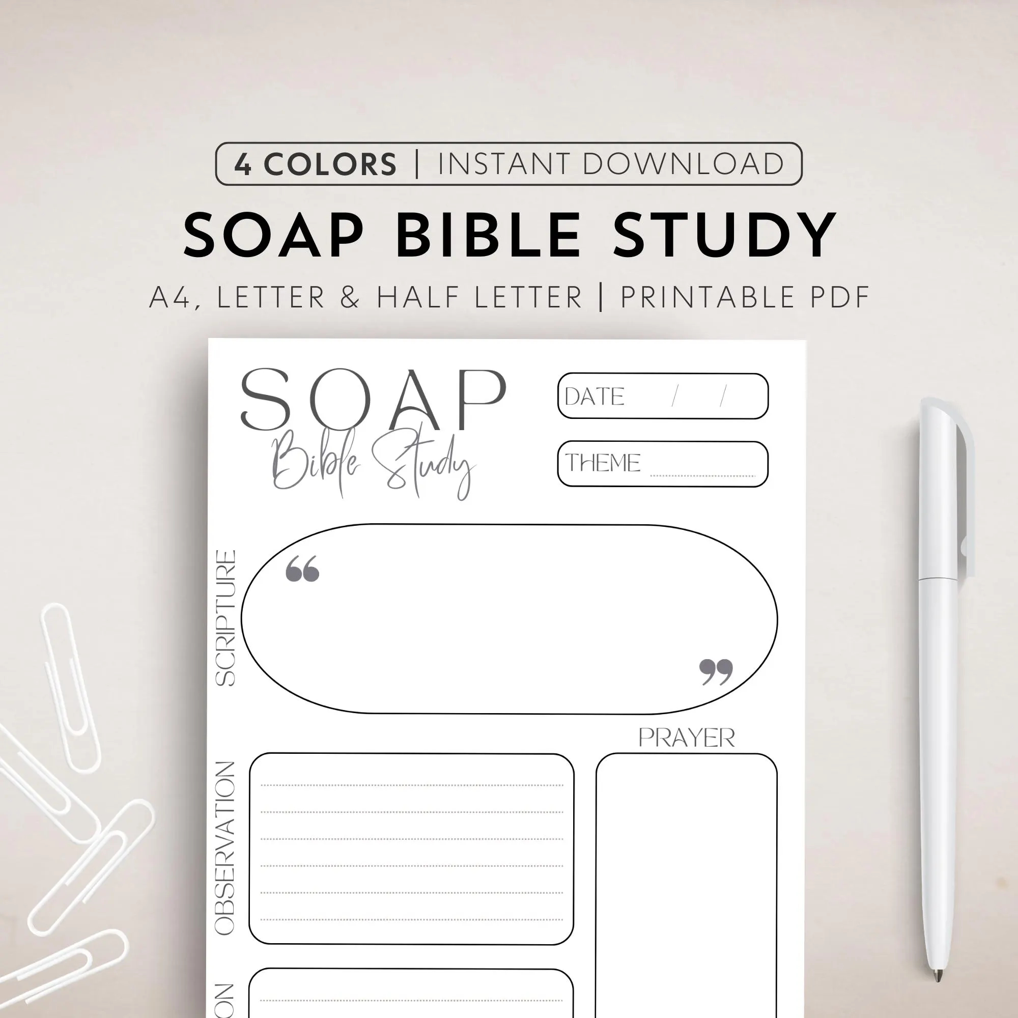 SOAP Bible Study Printable Christian SOAP Template Digital Bible Study Scripture Printable Worksheet Bible Study Goodnotes Bible Verse Guide Etsy