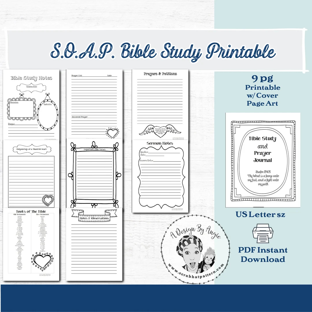 soap method prayer journal and bible study printable pdf etsy