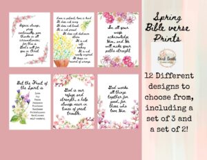 Spring Bible Verse Print scripture Wall Art Bundle bible Verse Printable watercolor Flowers Bible Verse christian Aesthetic Art Print Etsy