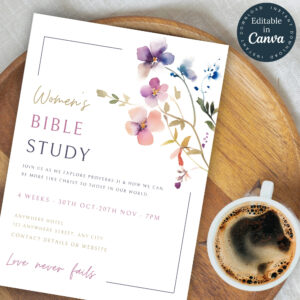 Spring Flowers Invitation Template Women s Bible Study Flyer Editable Invite Church Printable Women s Group Event Christian 174 Etsy
