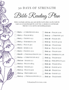 Strength Reading Plan Tshanina Peterson