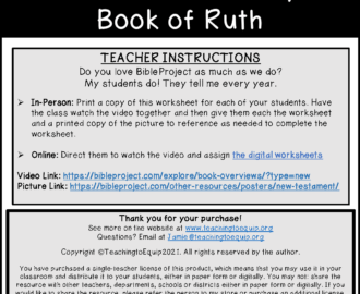 Summary On The Book Of Ruth Overview Activity Made By Teachers