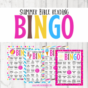 Summer Bible Reading Bingo Family Faith Builders