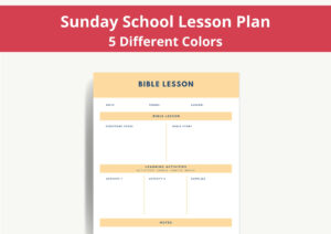 Sunday School Bible Lesson Planner Blank Digital Printable Downloadable PDF Template Etsy