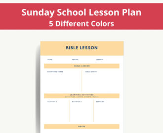 Sunday School Bible Lesson Planner Blank Digital Printable Downloadable PDF Template Etsy