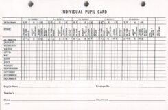SUNDAY SCHOOL INDIVIDUAL PUPIL CARD Bogard Press