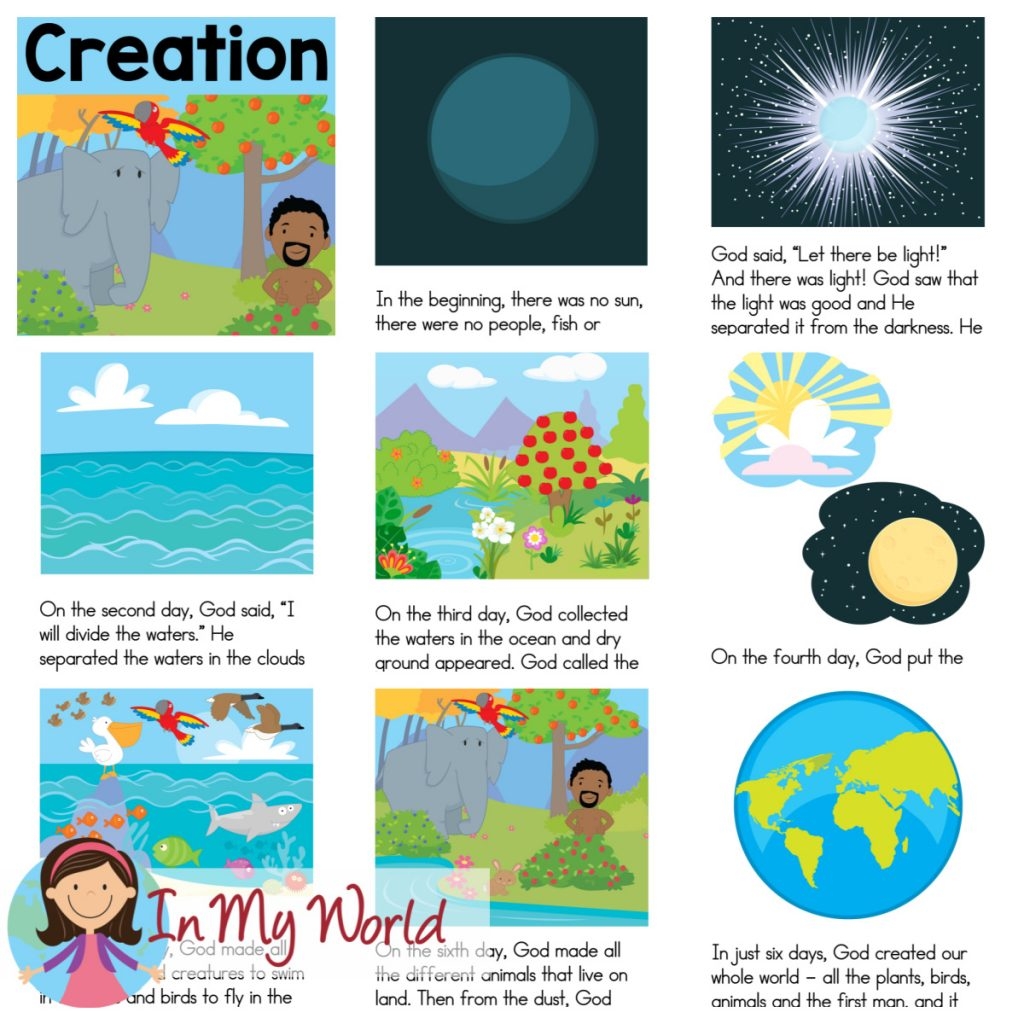 sunday school lesson 1 day 1 of creation light in my world