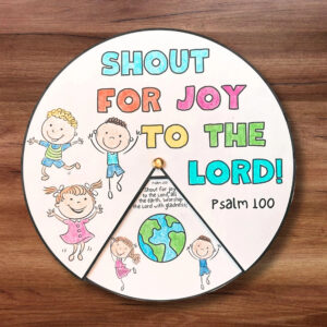 Sunday School Psalm 100 Bible Lesson Coloring Wheel Craft Printable Activity Scripture Memory Game Christian Homeschool Thanksgiving Project Etsy