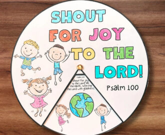 Sunday School Psalm 100 Bible Lesson Coloring Wheel Craft Printable Activity Scripture Memory Game Christian Homeschool Thanksgiving Project Etsy
