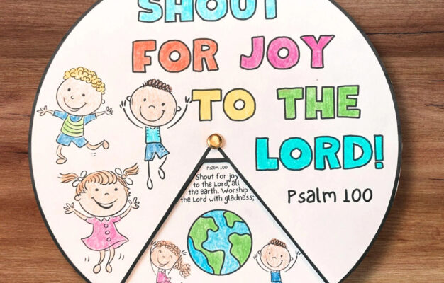 Sunday School Psalm 100 Bible Lesson Coloring Wheel Craft Printable Activity Scripture Memory Game Christian Homeschool Thanksgiving Project Etsy