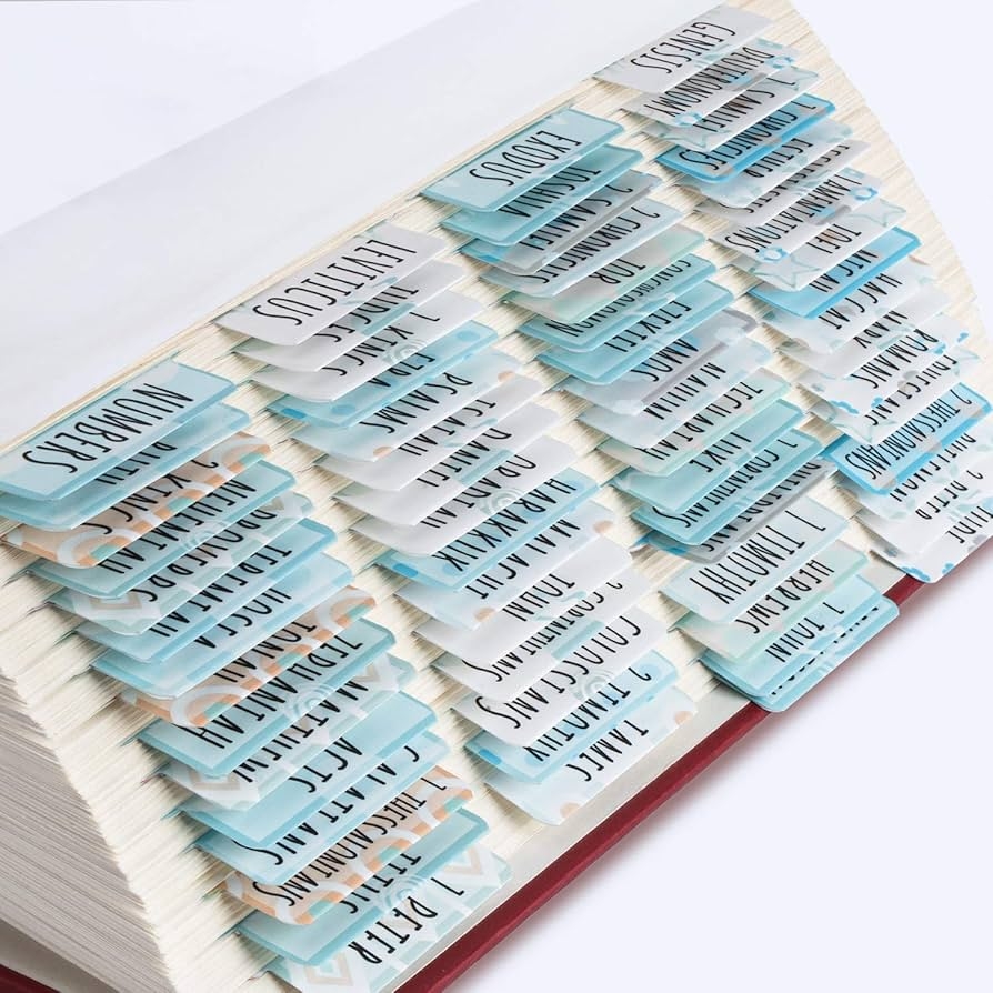 SUREFORU Bible Tabs Old And New Testament Large Print And Easy to Read Bible Journaling Supplies Personalized Bible Tabs For Women Paper Labels Laminated 80 Bible Index Tabs 0751450973207 Amazon Office Products