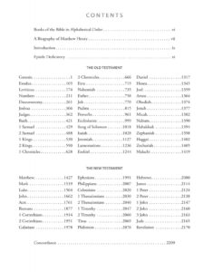 Table Of Contents Discount Bible
