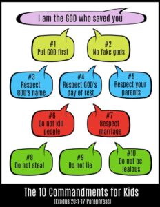 teach the ten commandments to kids