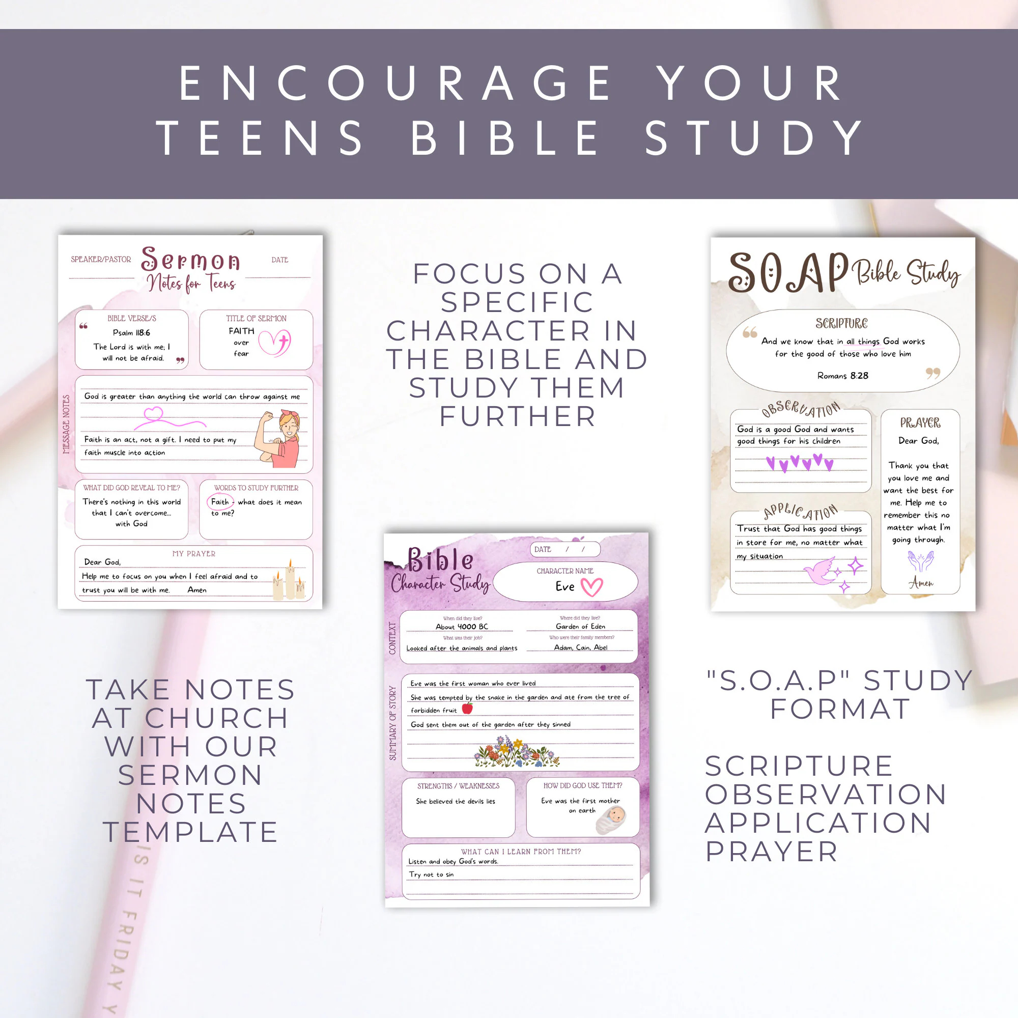 Teen Bible Study Bundle Teenagers Printable Bible Study Teens Template Digital Bible Activity Tween Bible Study Note Goodnotes Compatible Etsy