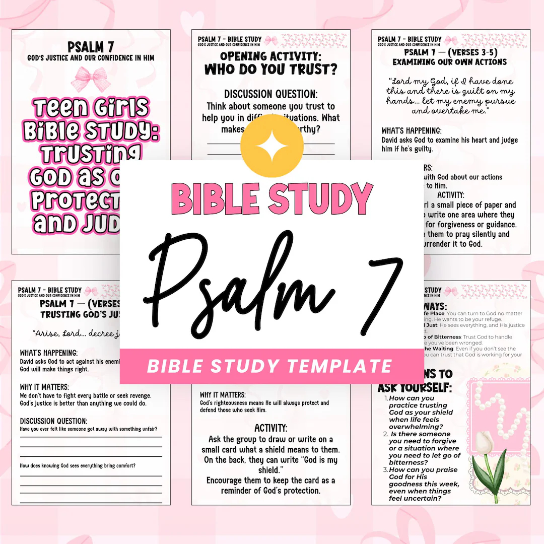 teen girls bible study psalm 7 printable guide digital download etsy