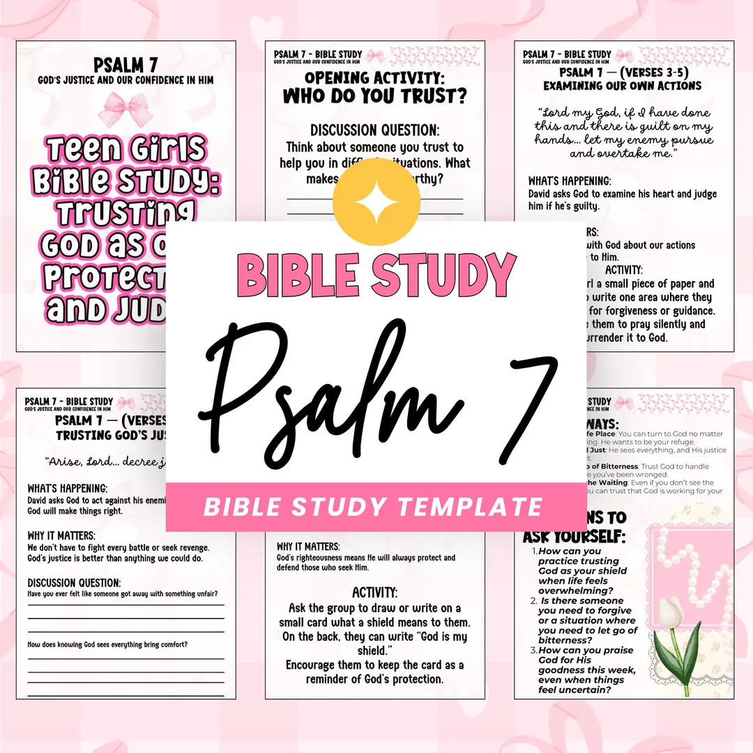 Teen Girls Bible Study Psalm 7 Printable Guide digital Download Etsy