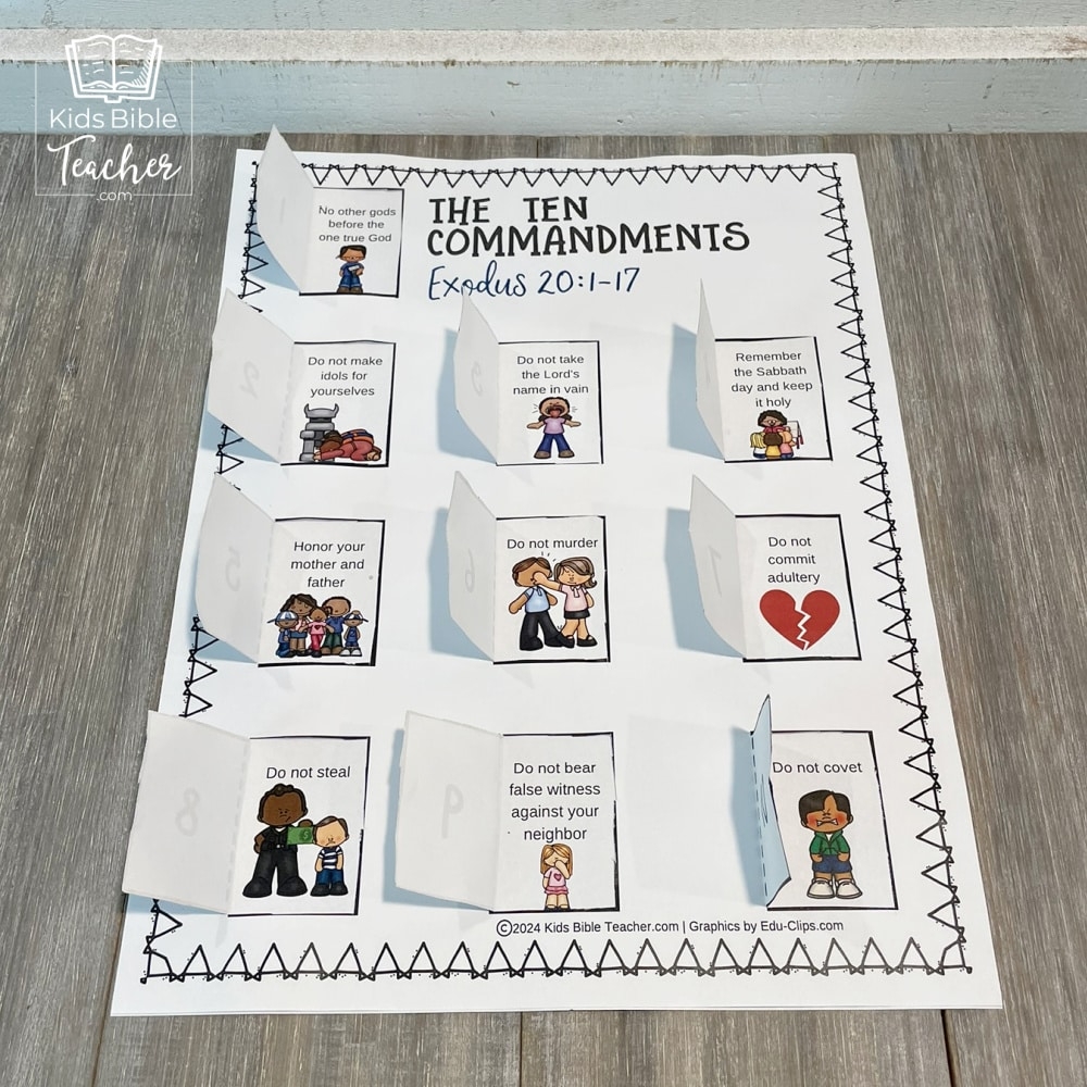 Printable Bible Ten Commandments Kids