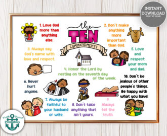 Ten Commandments Printable Ten Commandments Sign 10 Commandments For Kids Christian Wall Art Christian Homeschool Printable Bible Exodus 20 Etsy